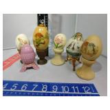 Assorted Decorative Eggs on Stands