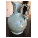 Over sized Urn, robin blue, Italian ceramic