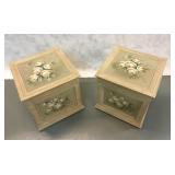 Wooden hand painted medium rose trunk