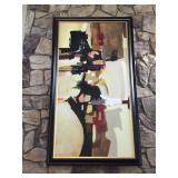 Original commissioned oil on canvas abstract framed painting signed Miller