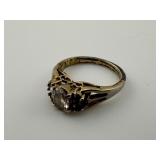 Vintage Gold Plated White Stone Ring