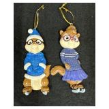 Vintage Chipmonks Ornaments