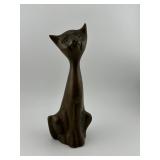 Vintage Brass Cat Sculpture