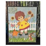 1970s Stapco Lyn Raggedy Ann Wooden Art