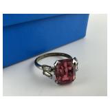 Vintage Sterling Silver Pink Stone Ring Size 5