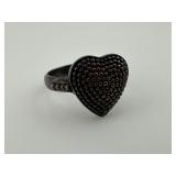 Vintage Sterling Silver Heart Ring Size 6.5