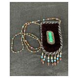 100% Silk Velvet Beaded Pouch