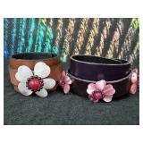 Leather Wrap Bracelets with Stone and Bead