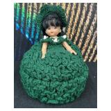 Vintage Handmade Crochet Treasure Box Doll