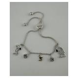 Silver Tone Snoopy and Woodstock With Crystal