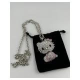 Hello Kitty Pave Rhinestone Pendant Necklace