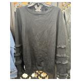 New $55 NY Collection Black Sweater, ruffle