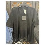 New $40 RXB Black Knit Cardigan Size L