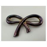 Vintage Gold Tone Bow Brooch