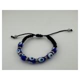Dichroic Glass and Crystal Bead Bracelet