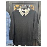 New Maison Jules Rhinestone Collared Sweater