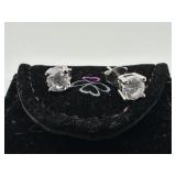 Sterling Silver CZ Stud Earrings