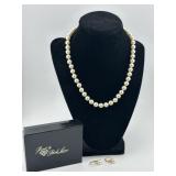 Vintage Pearl Necklace and Earring Set