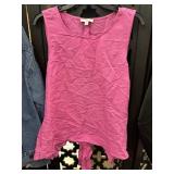 New Halston $69 Pink Linen Blouse Size L