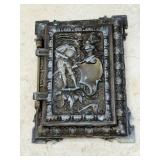 Vintage Solid Brass Relief Knight And Shield