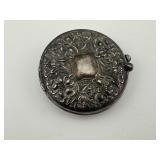1928 Antique Mourning Compact Mirror