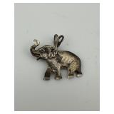 Singed PK Elephant Silver Pendant