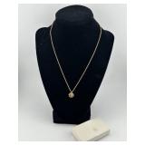 New Gold Tone Swirl Pendant On Chain