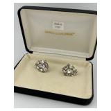 Vintage Rhinestone Clip On Earrings