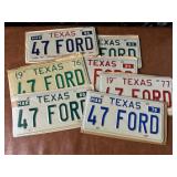 Selection of Vintage Texas License Plates