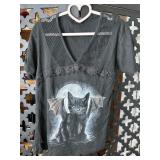 Spiral Bat Cat with Lace Tshirt Size XL