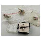 Vintage Airplane Military and Flag Pins