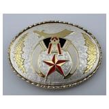 Gold and Silver Toned Shriners Belt Buckle