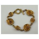 Vintage Gold Tone Bracelet Stamped YR
