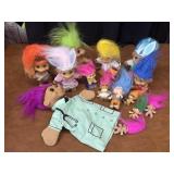 Selection of Vintage Troll Dolls