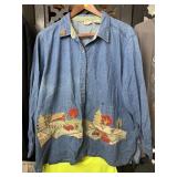 Bobbie Brooks Woman Denim Fall Themed