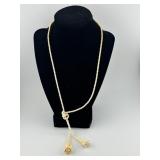 Vintage Carved Lariat Necklace