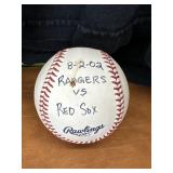 August 2, 2002 Rangers Vs Red Sox Ball
