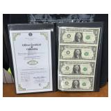 One US Government Issued Uncut Sheet $1