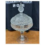 Vintage Indiana Glass Diamond Point Pedestal