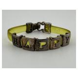 Vintage Happy Silver Tone Bracelet