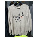 Maison Jules Cat Sweater Size M