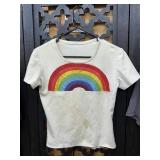 Vintage Rainbow Cropped Tee No Tag