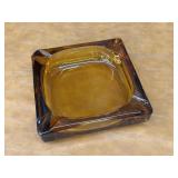 Vintage Amber Glass Ashtray