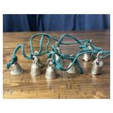 Selection of Vintage Brass Bells on Rope