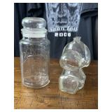 (2) Vintage Glass Snoopy Bank and Planters Peanuts
