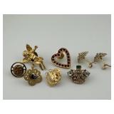 Selection of Vintage Gold Tone, Rhinestone