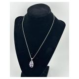 Beautiful Purples Stone Pendant on Chain