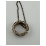 Vintage Sterling Silver White Stone Pendant