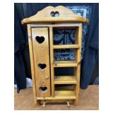 Vintage Wood Hanging Shelf with Heart