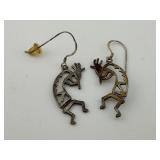 Sterling Silver Southwestern Kokopelli Earrings